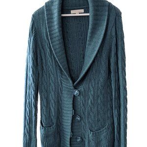 Kaisely Teal Chunky Knit Cardigan XL